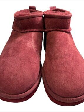 Ugg Classic Ultra Mini Women's Size 8 Burnt Magenta Boots EUC